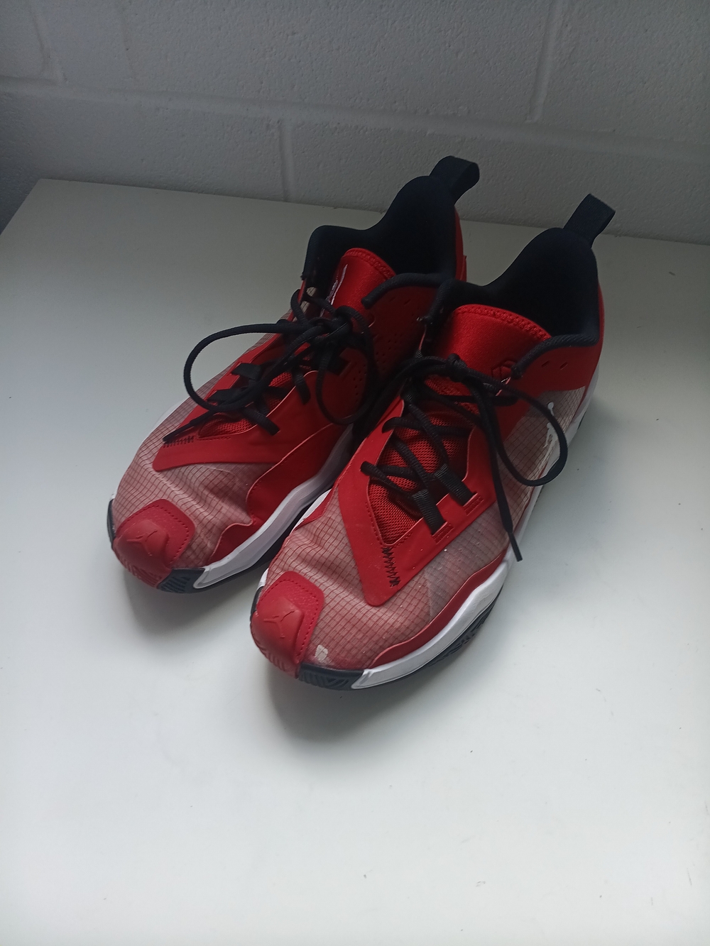 Jordan Red and Black Sneakers